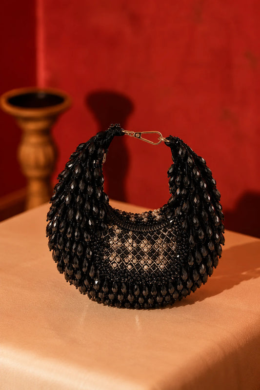 Black wedding guest hobo bag for elegant occasions