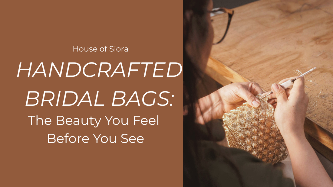 Handcrafted bridal bags made by skilled artisans using embroidery and embellishment techniques