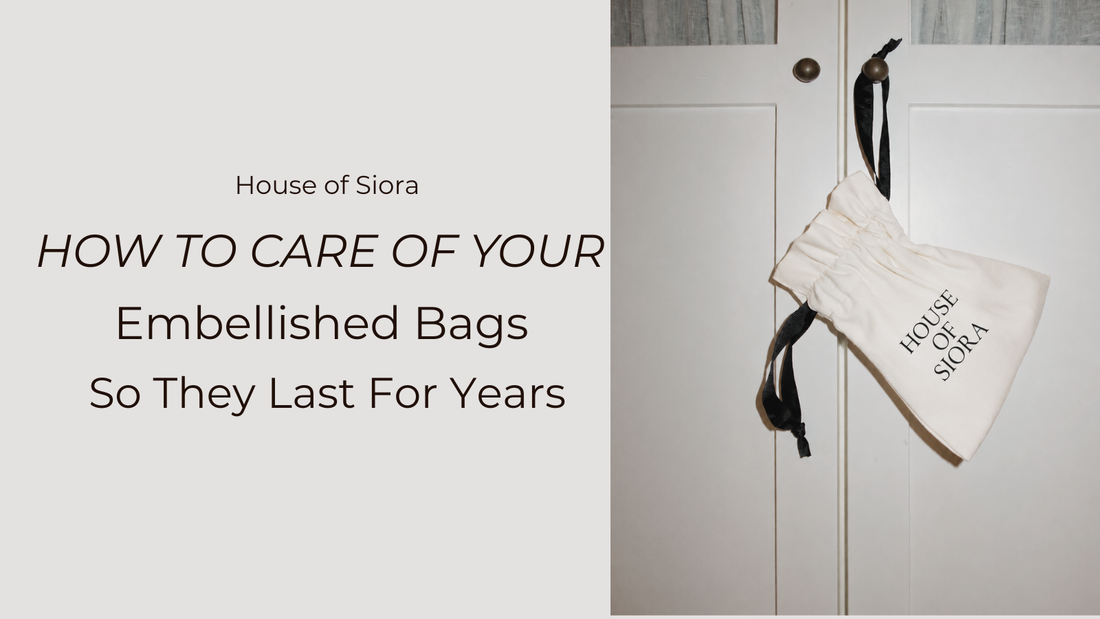 Embellished bridal bag stored carefully to maintain its beauty and craftsmanship