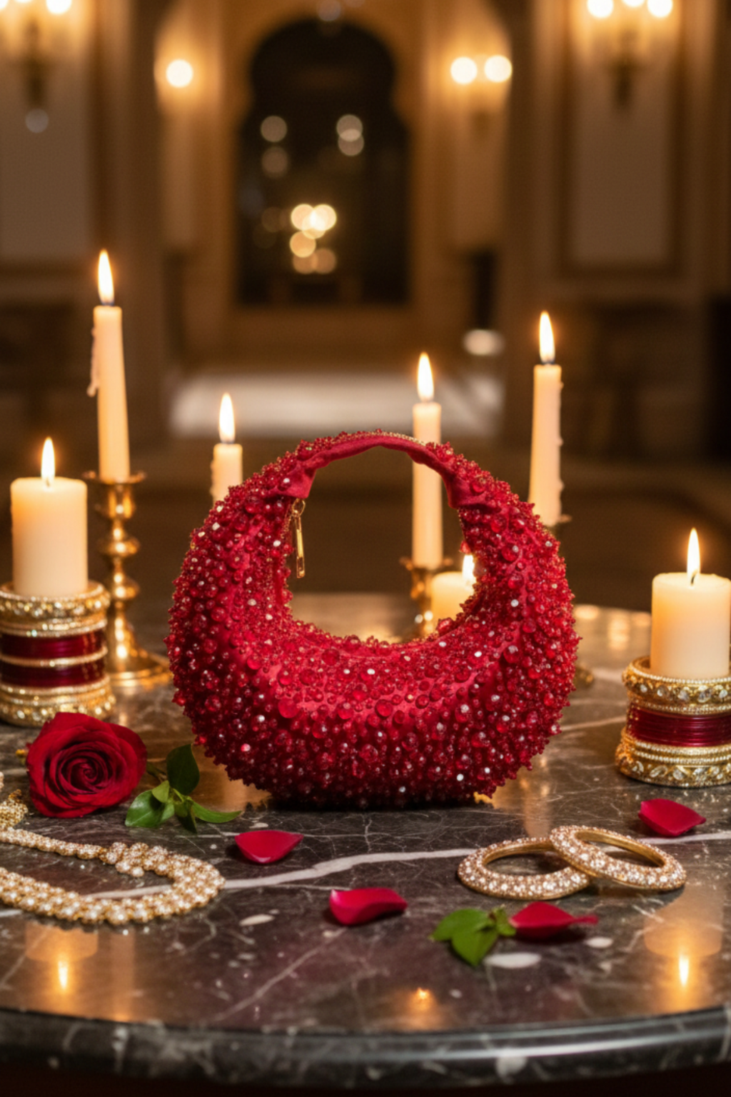 Midnight Red Hobo Bag