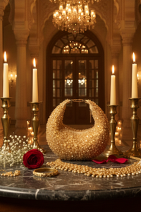 Midnight Golden Hobo Bag