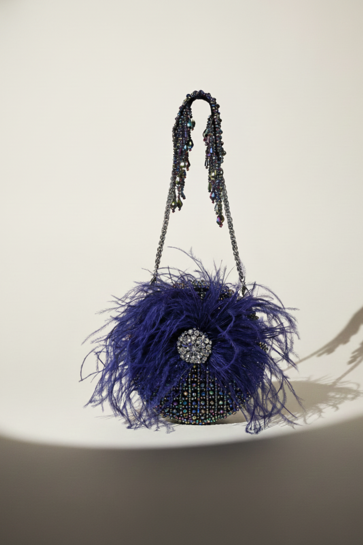 Feather Multi Coloured Round bag