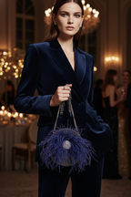 Feather Multi Coloured Round bag