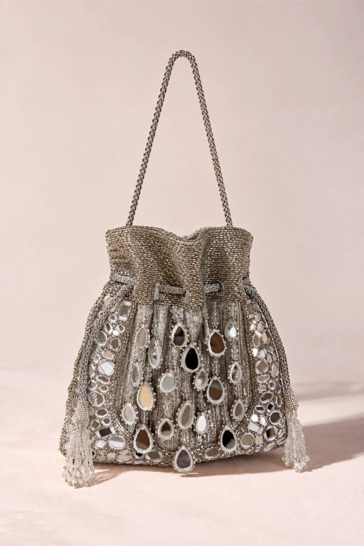Roshini Mirror Silver Potli