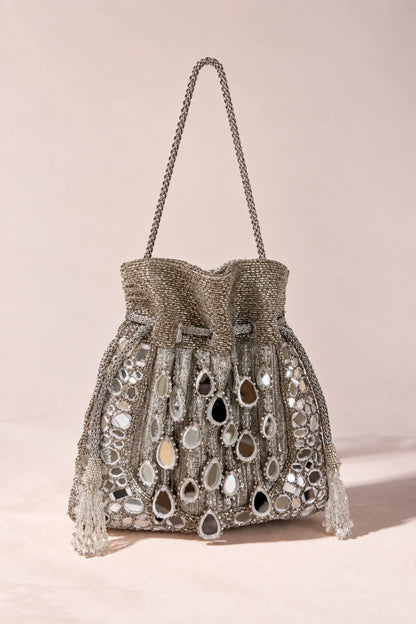Roshini Mirror Silver Potli