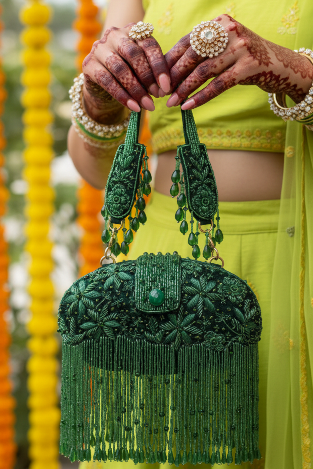 Saanjh Green Bag