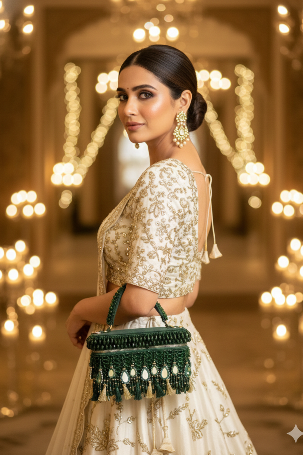 Padmavati Green Vanity Bag