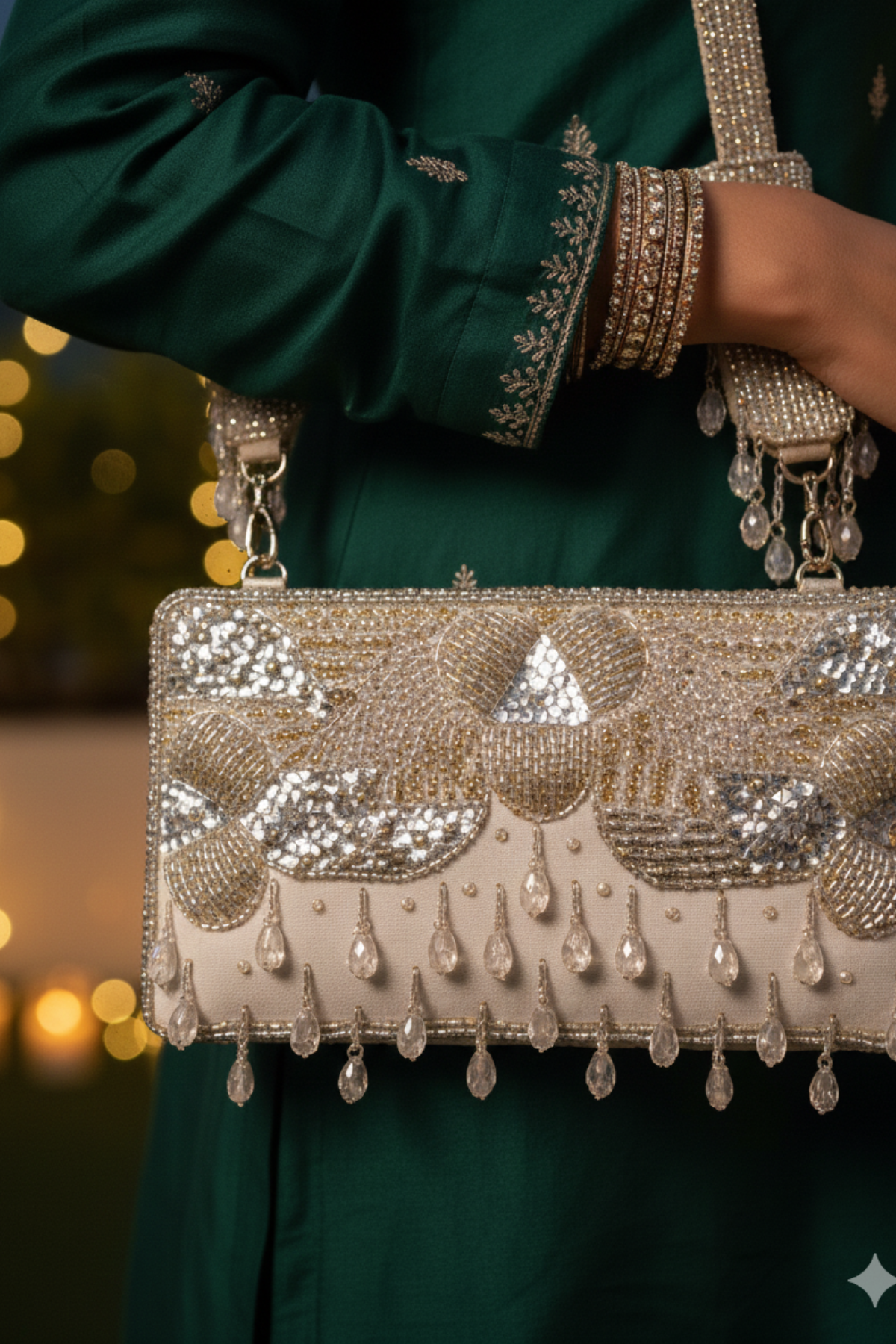 Amaira Silver Clutch