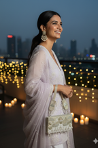 Amaira Silver Clutch