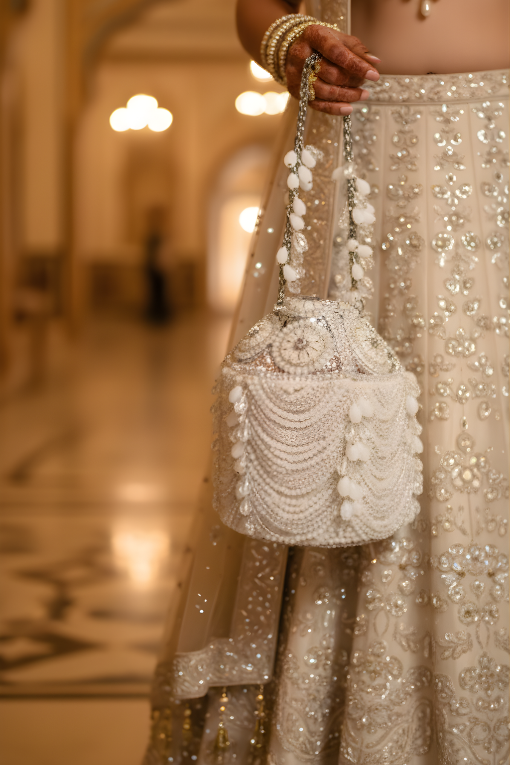 Noor Ivory Bucket Bag