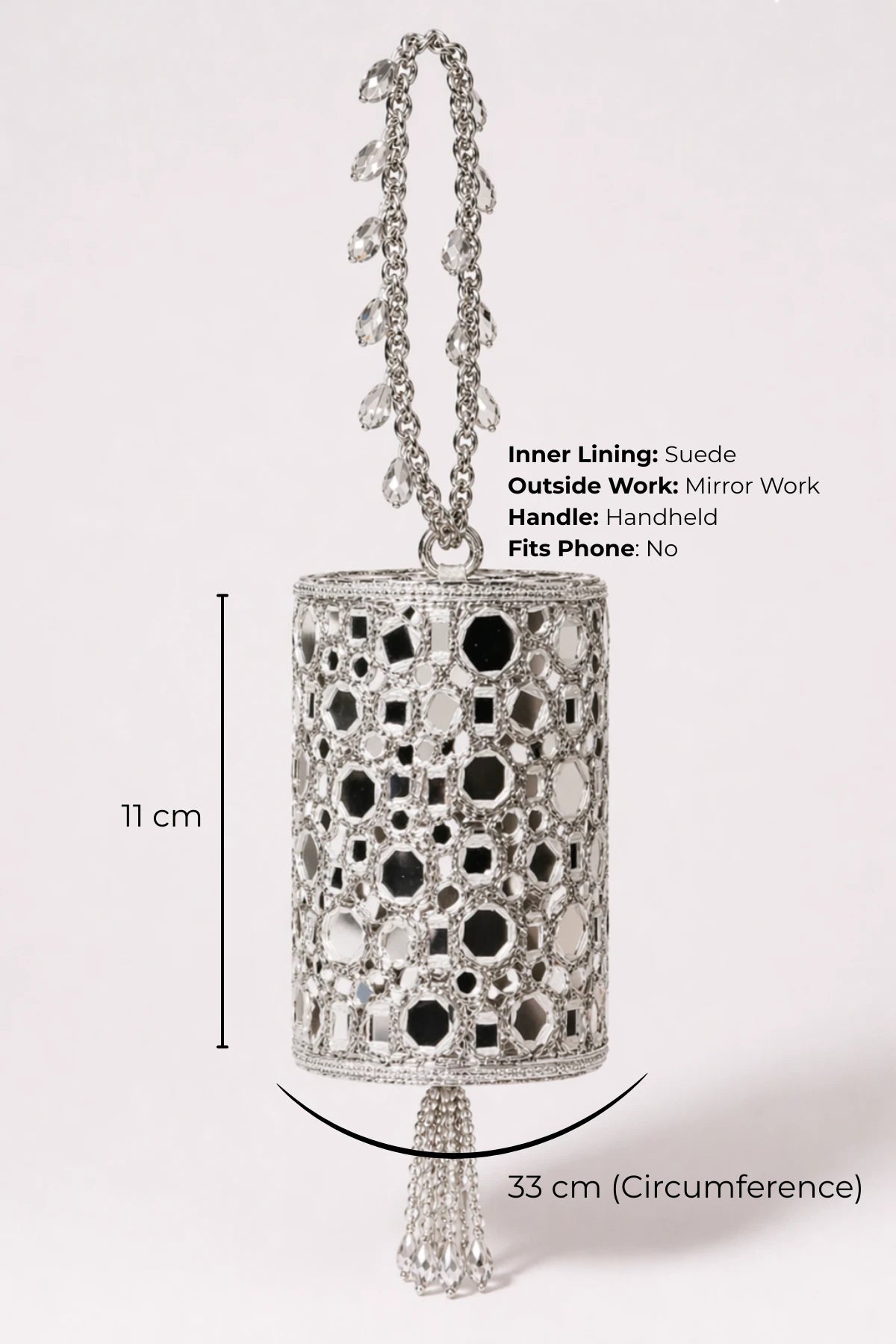 Mini bag lightweight with mirror work perfect for wedding functions