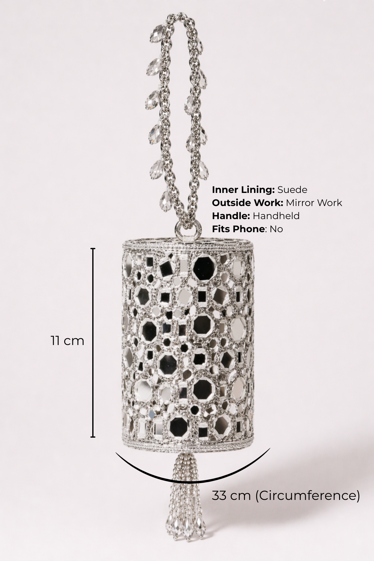 Mini bag lightweight with mirror work perfect for wedding functions