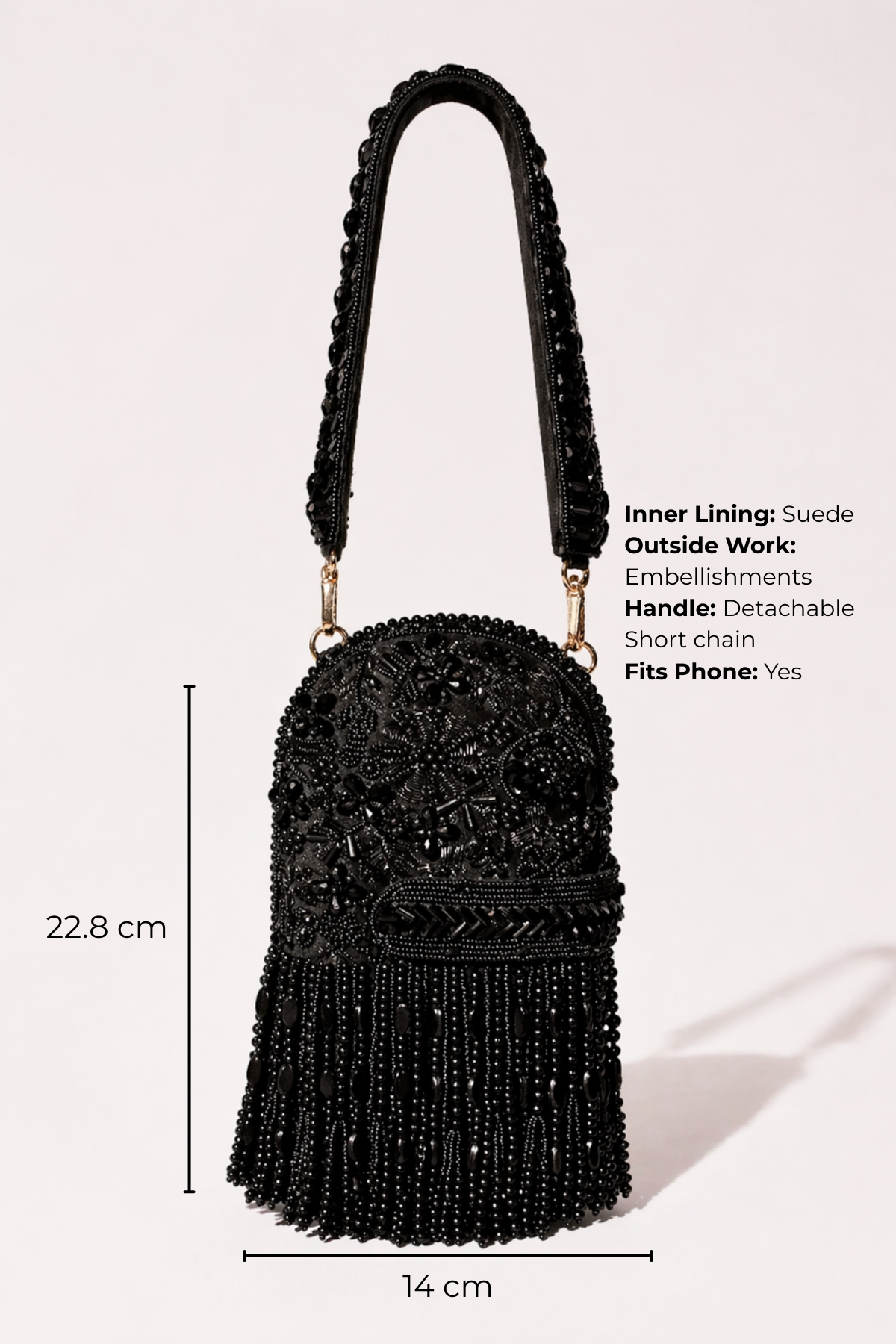A statement black bag for festive wear