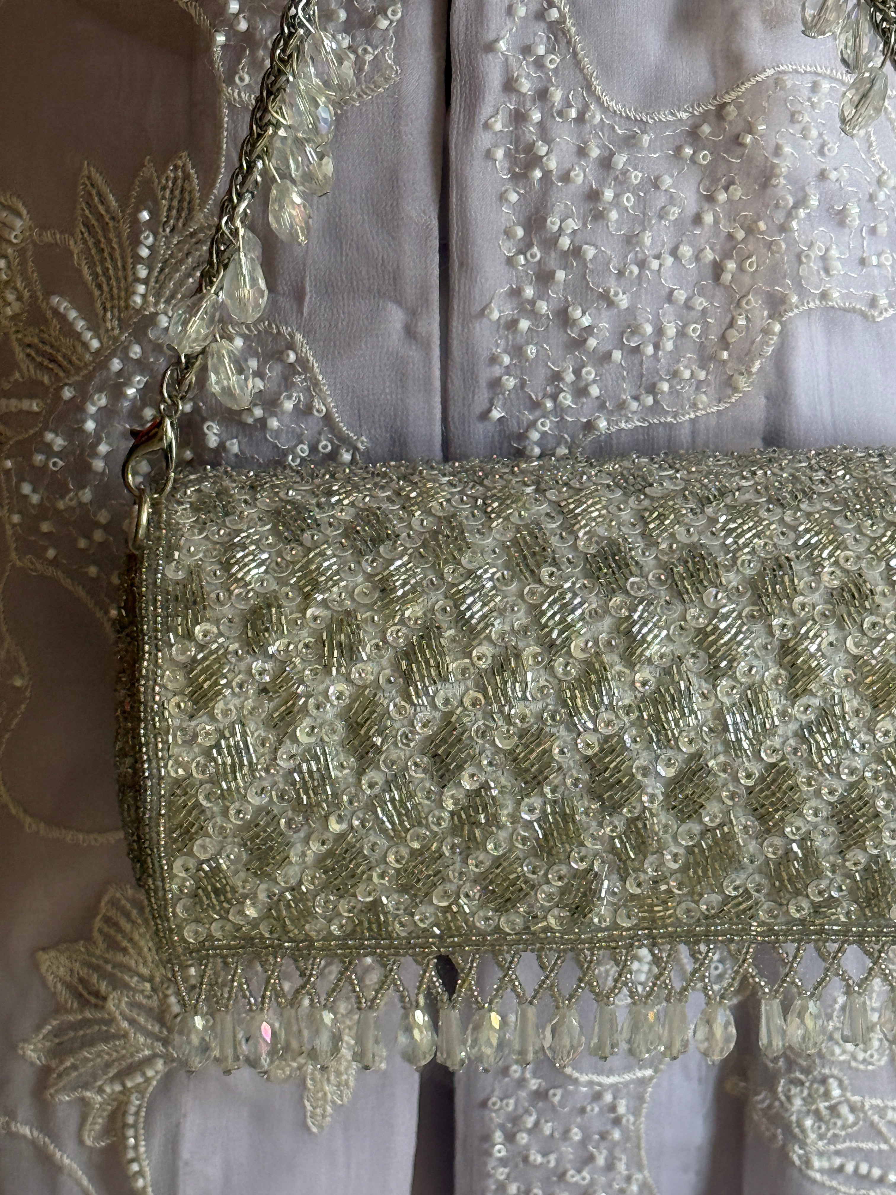 Ruhani  Cylinder Silver Bag