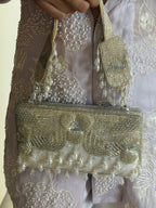 Amaira Silver Clutch Bag