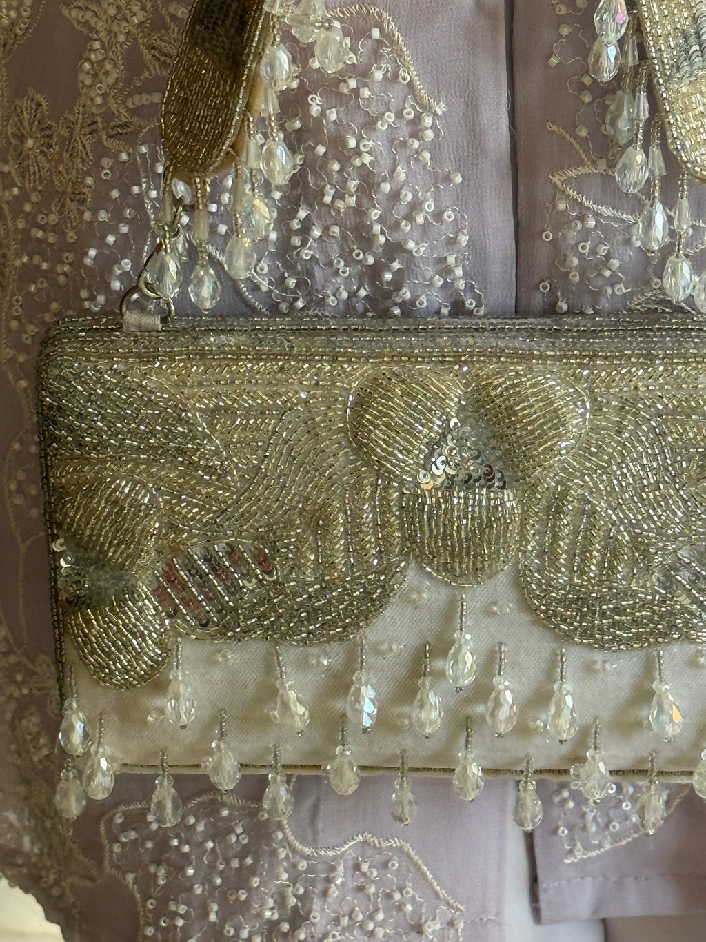 Amaira Silver Clutch Bag