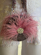 Feather burst Purple Round bag