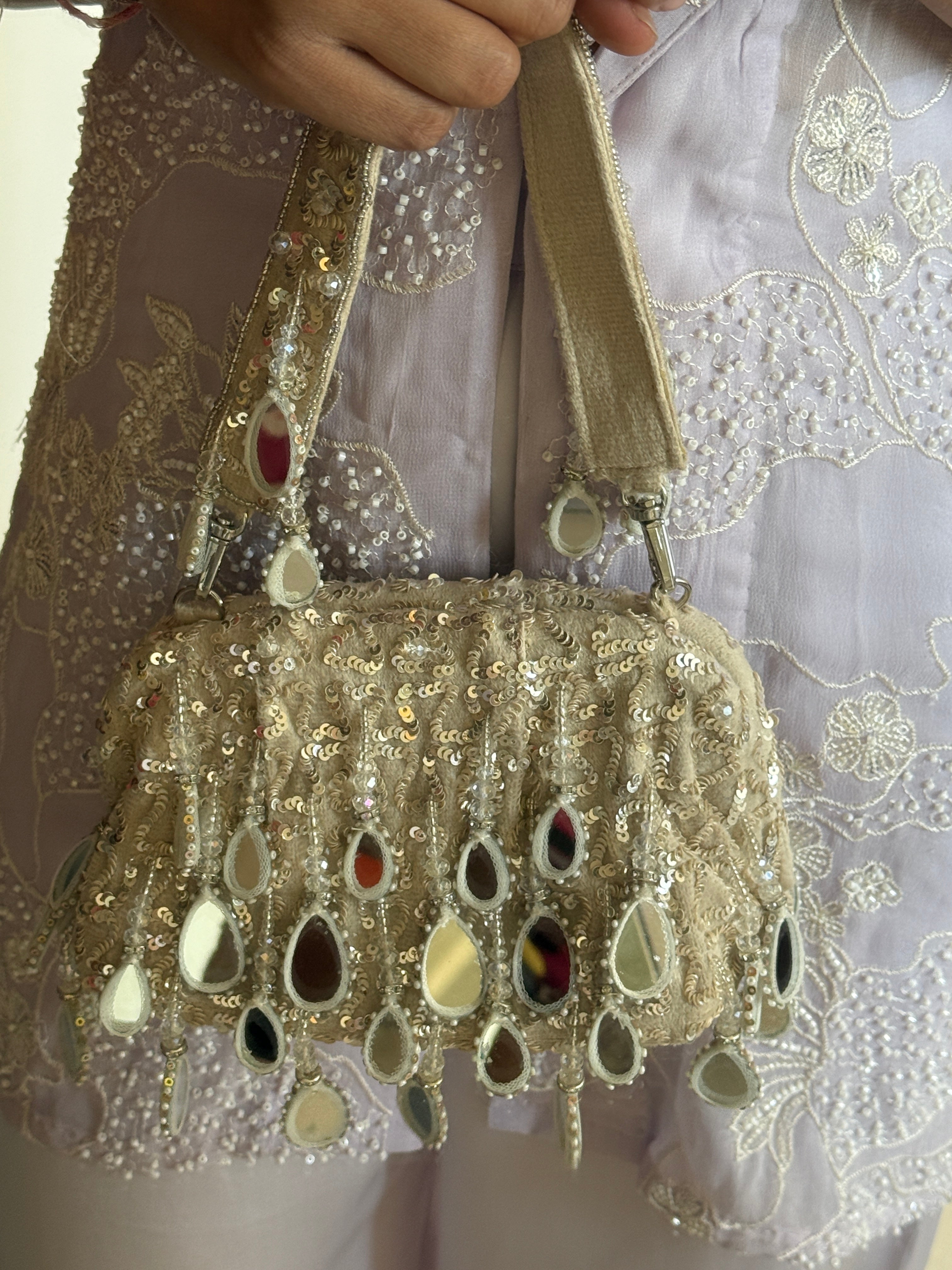 Inaaya Silver Mirror Bag