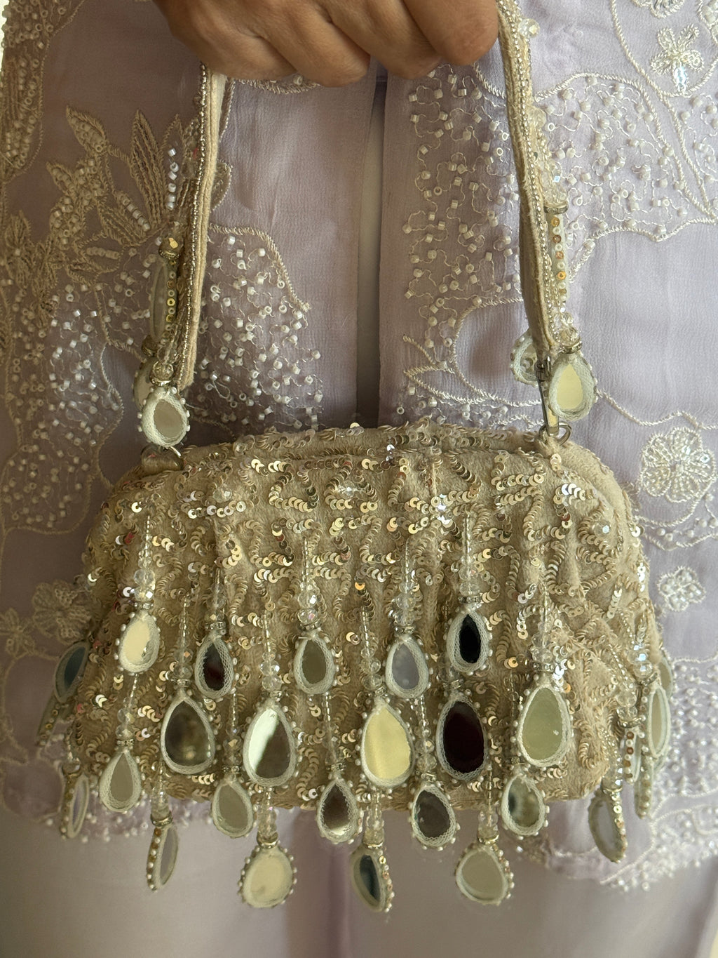 Inaaya Silver Mirror Bag