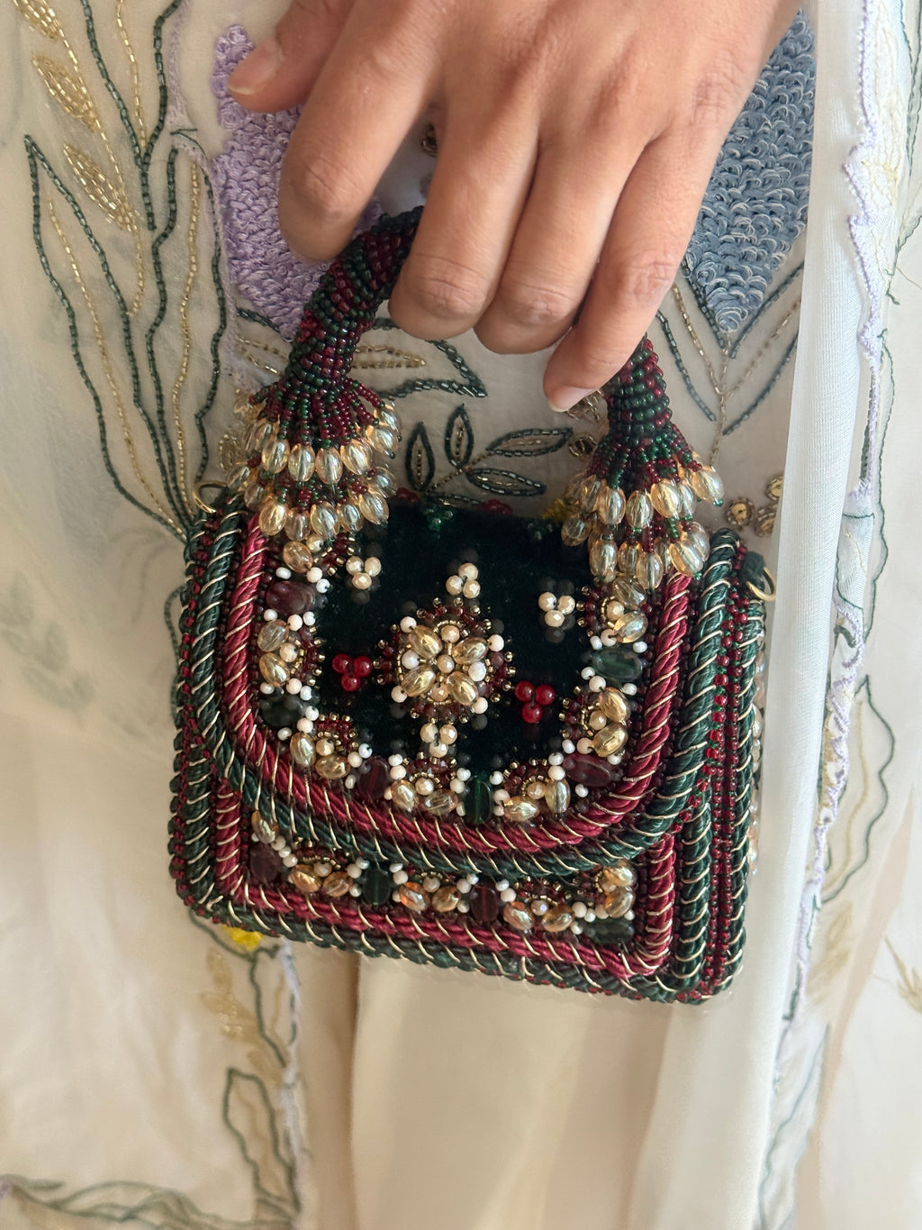 Regal Bloom Green Bag