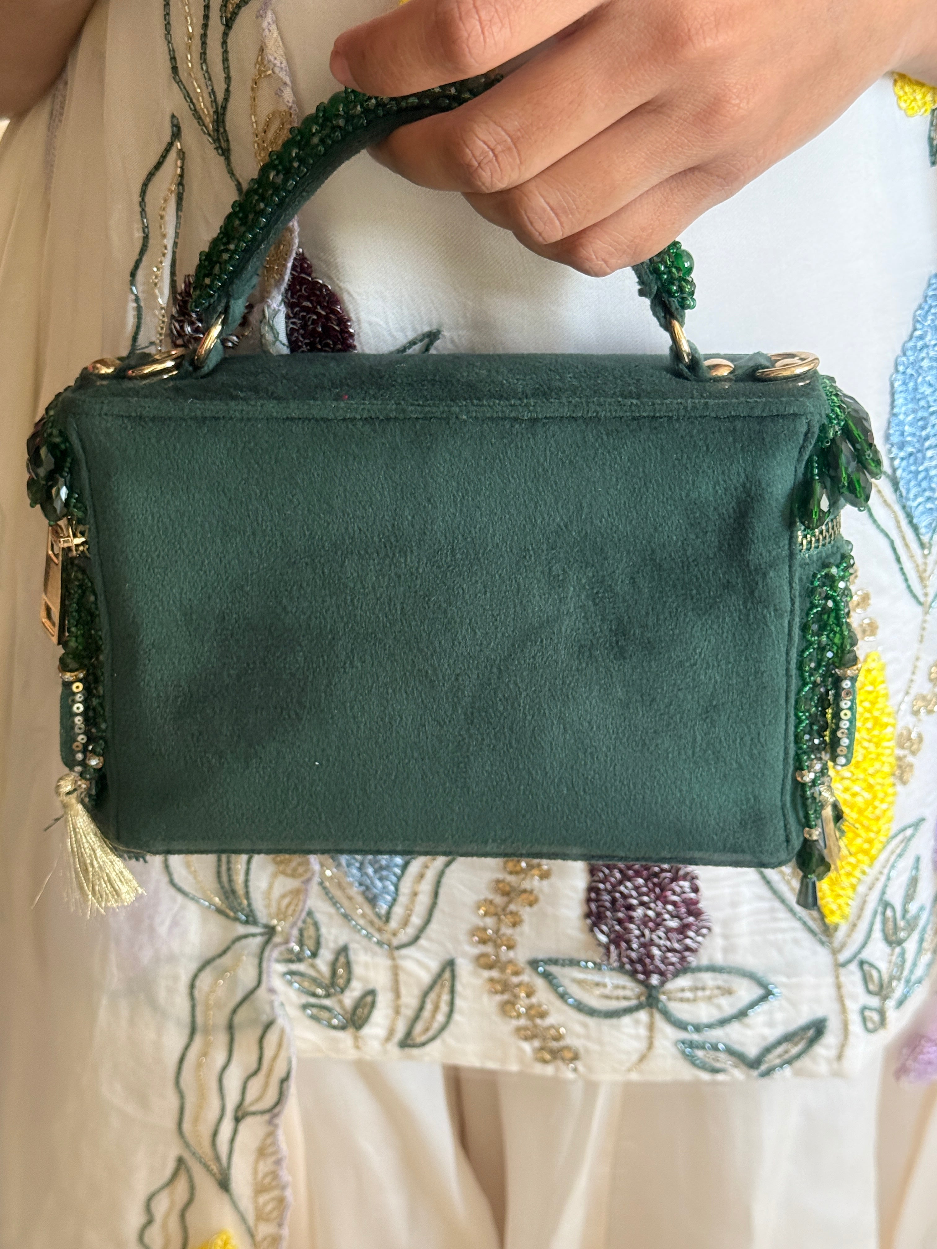 Padmavati Green Vanity Bag