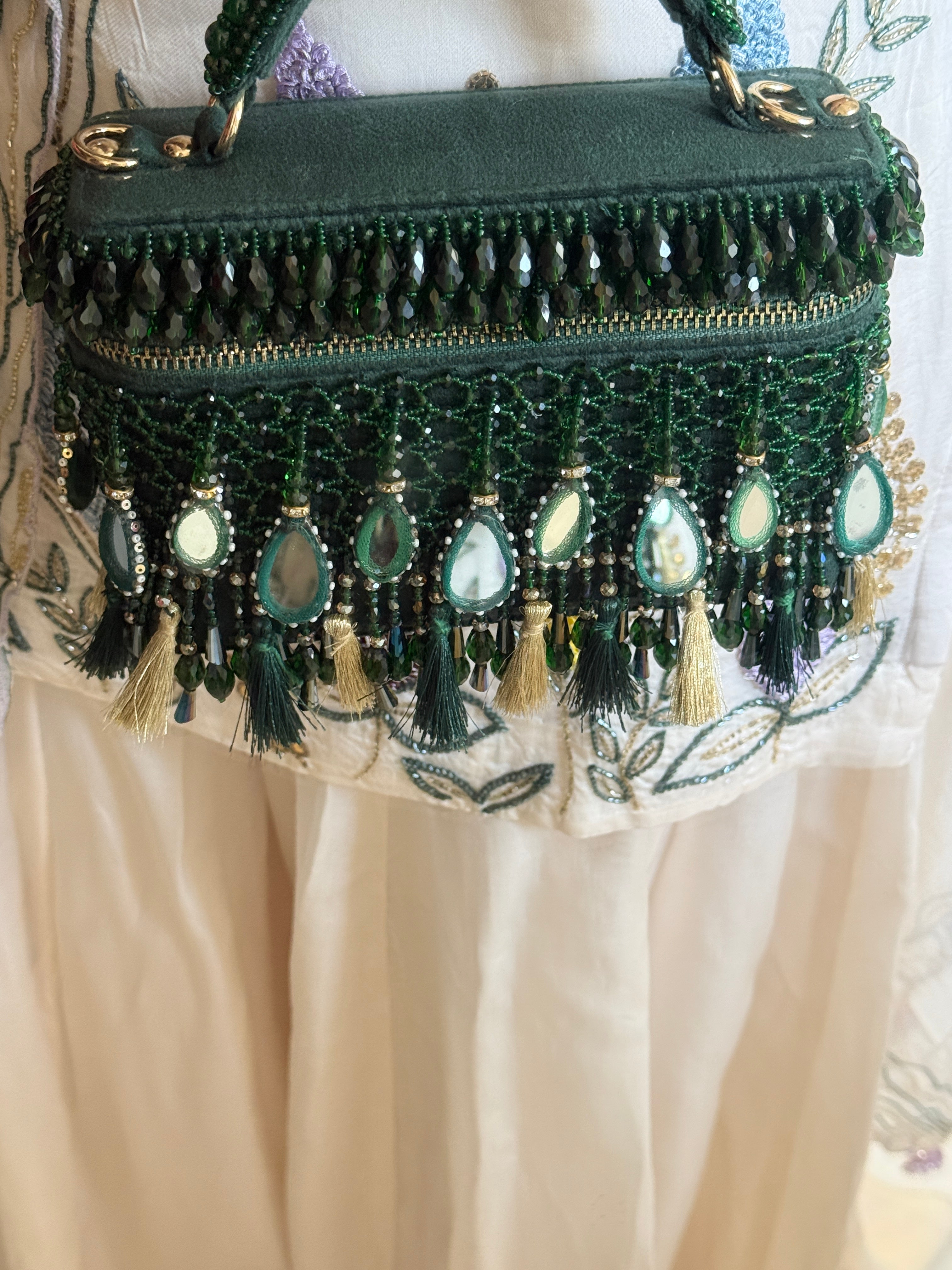 Padmavati Green Vanity Bag