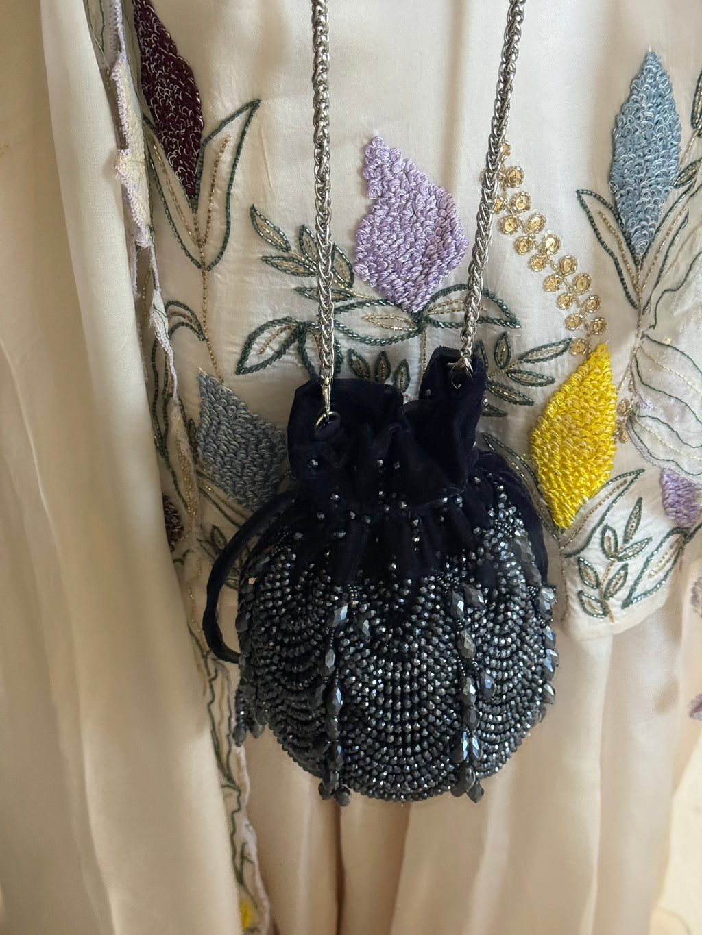 Aura Charcol Blue Potli