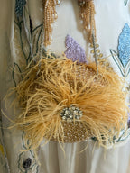 Feather Burst Golden Round bag