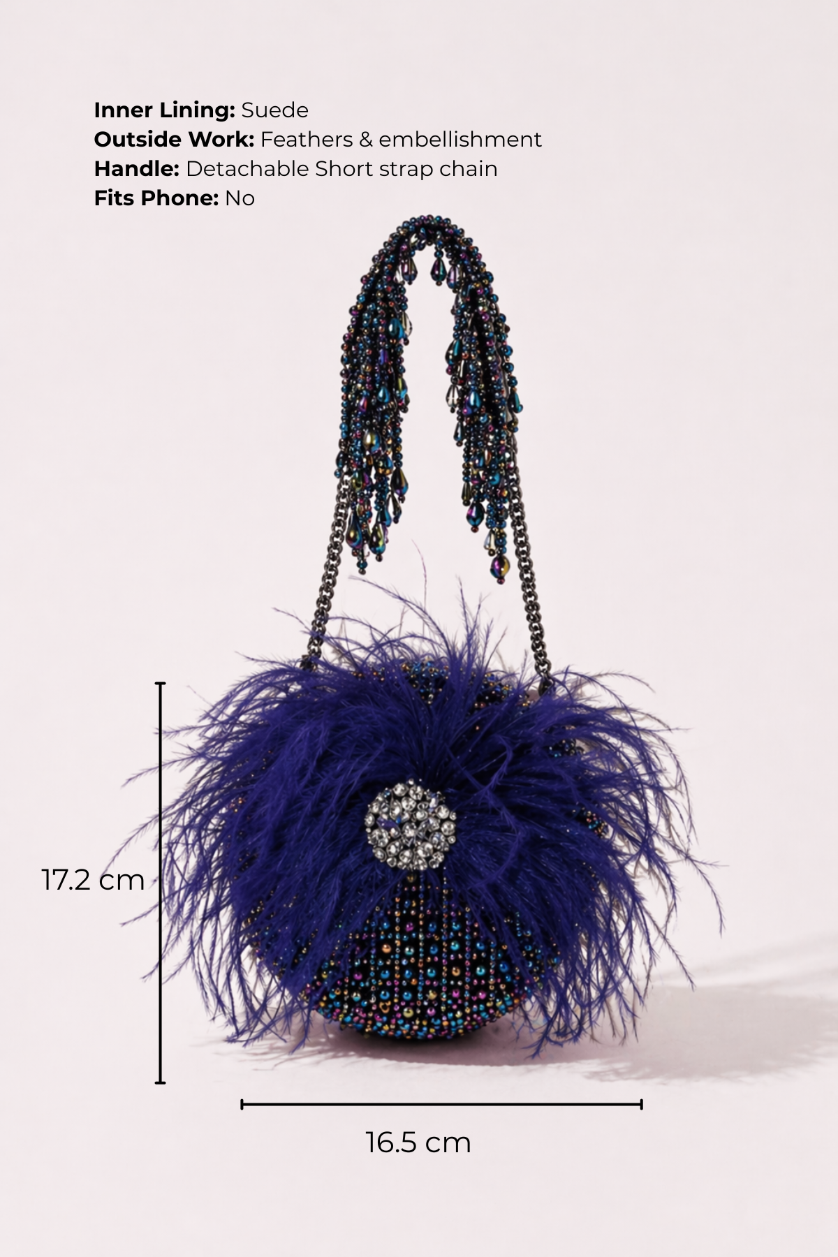 Round clutch bag for party