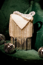 Starlight Fringe White Sling Bag