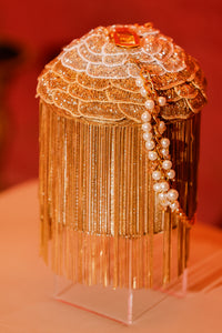 Khwaab Fringe Golden Bucket Bag
