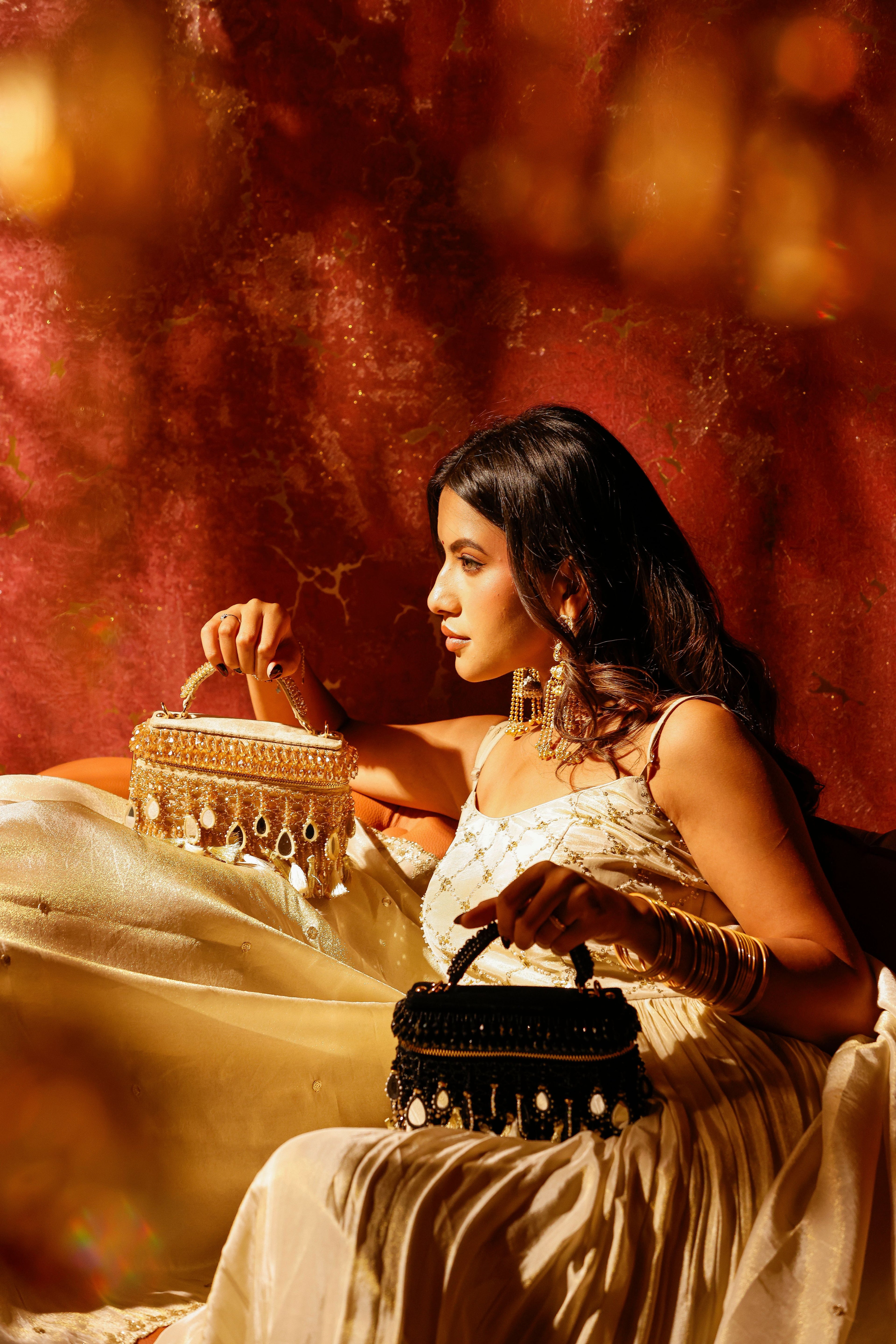 Padmavati Golden Vanity Bag