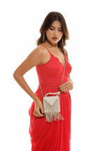 Starlight Fringe White Sling Bag