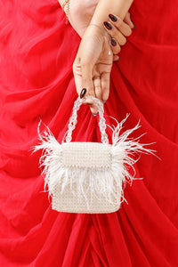 Peacock Mini White Bag