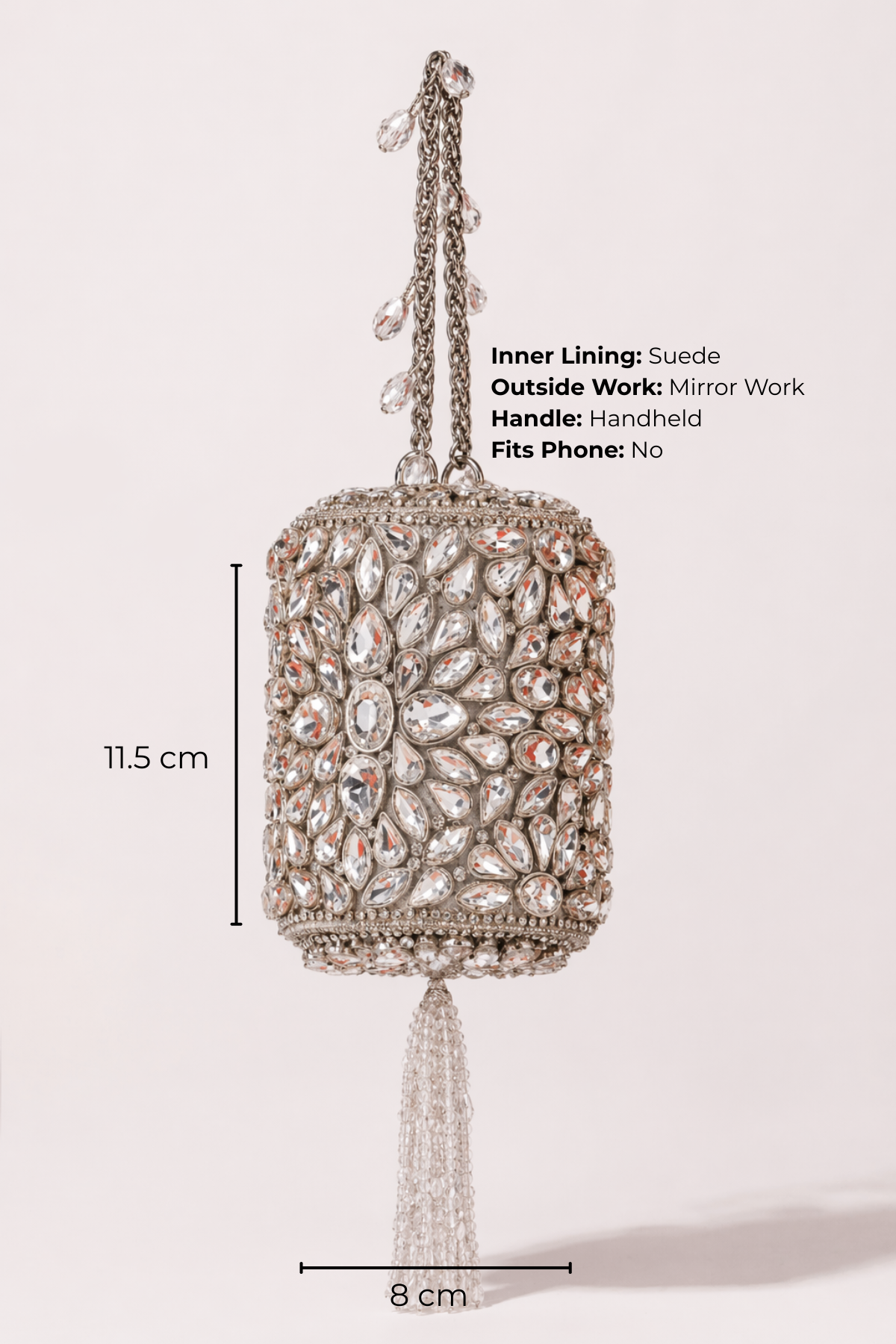 Handbag with entricate kundan work