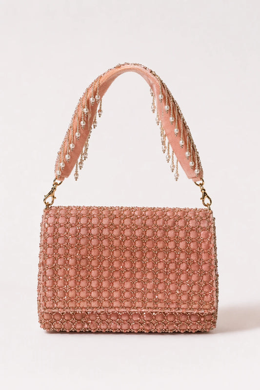 Aleen Pink Shoulder Bag with handcrafted embellishments