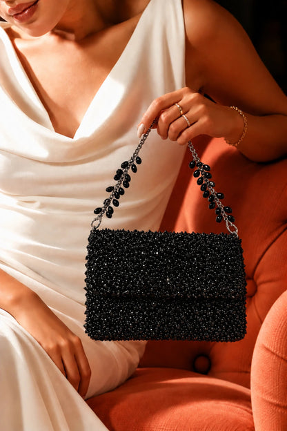 Black everyday luxe shoulder bag for women