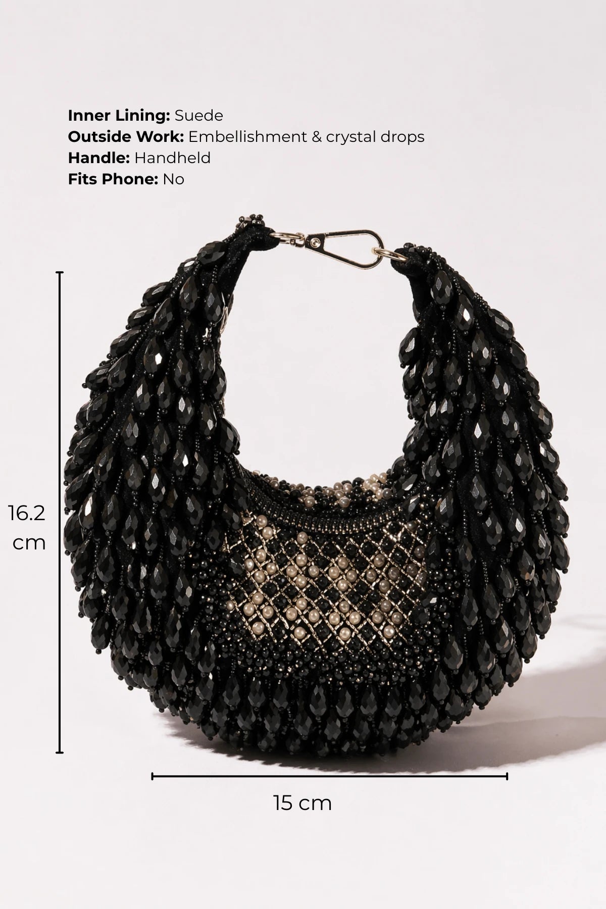 Black hobo bag for women for wedding receptions