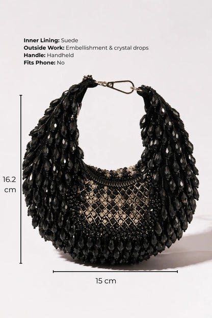 Black hobo bag for women for wedding receptions