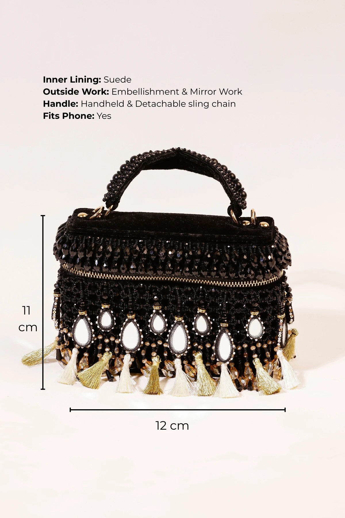 Black vanity bag for women for festive occasions