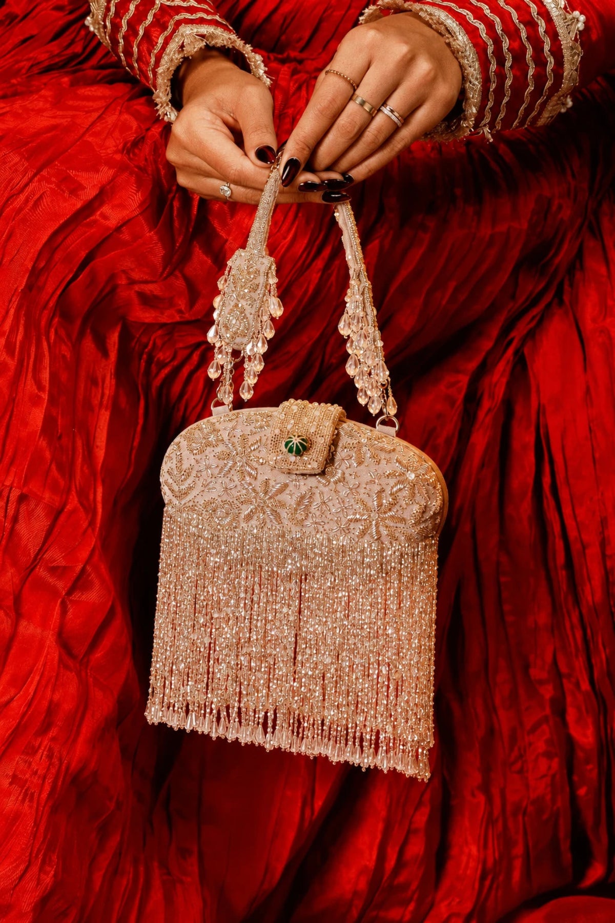 Silver cocktail clutch bag for women with elegant detailing