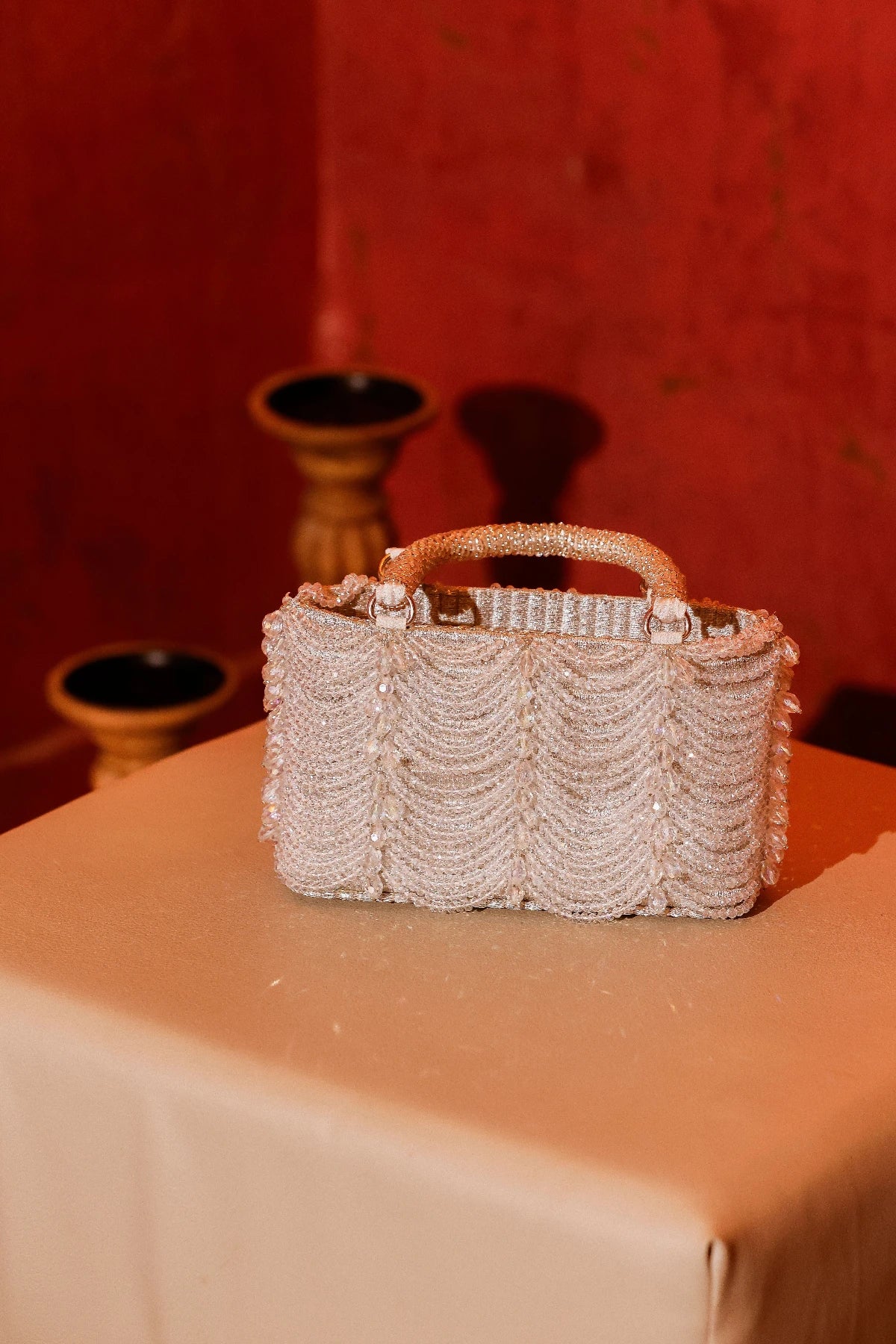 Luxury silver clutch bag for cocktail parties and evening events