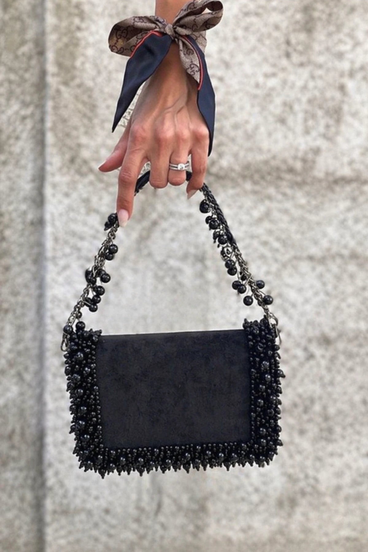 Designer black party bag for women