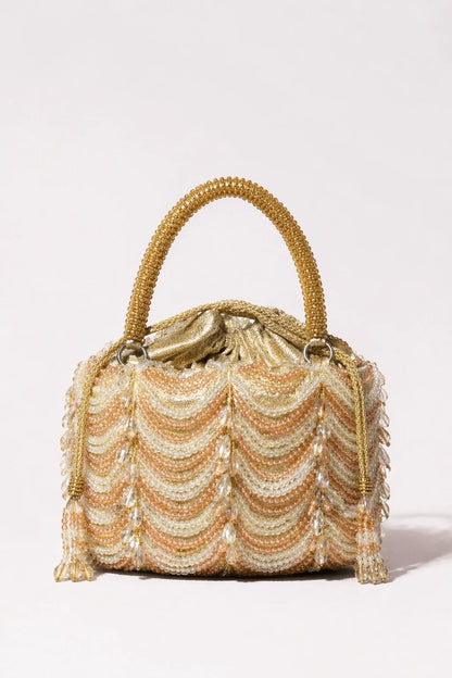 Designer golden clutch bag for women