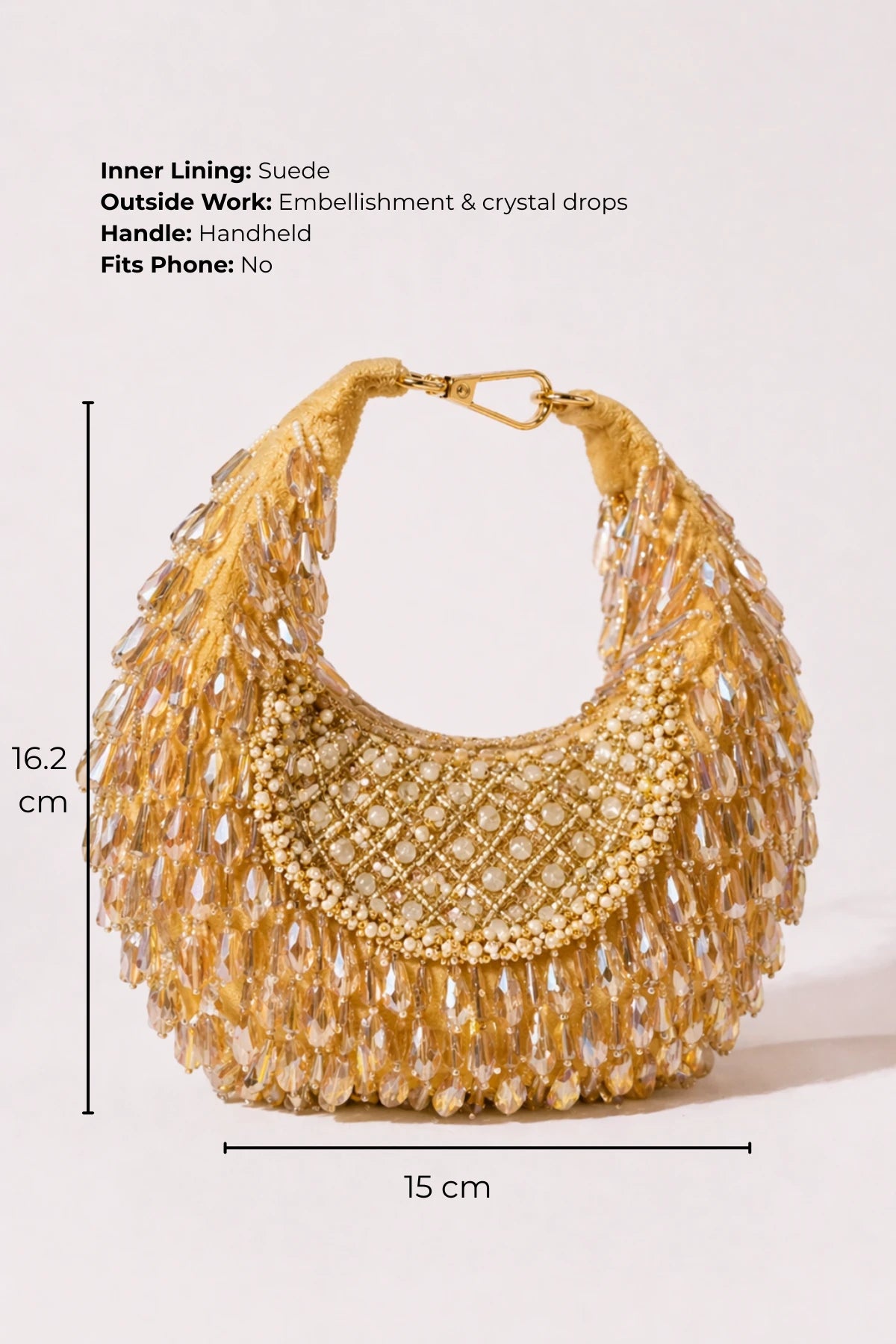 Designer golden hobo bag for women