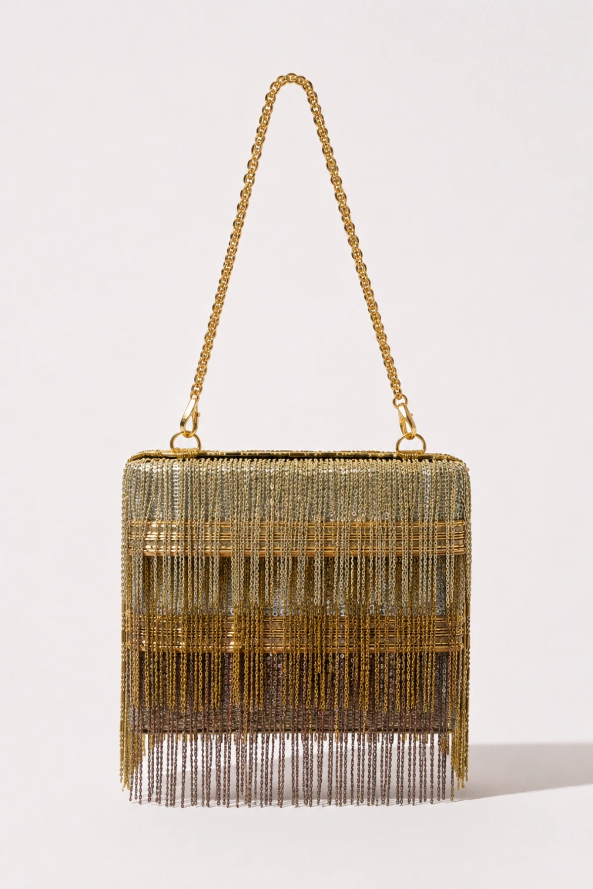 Designer golden mini bag for festivals and festive occasions