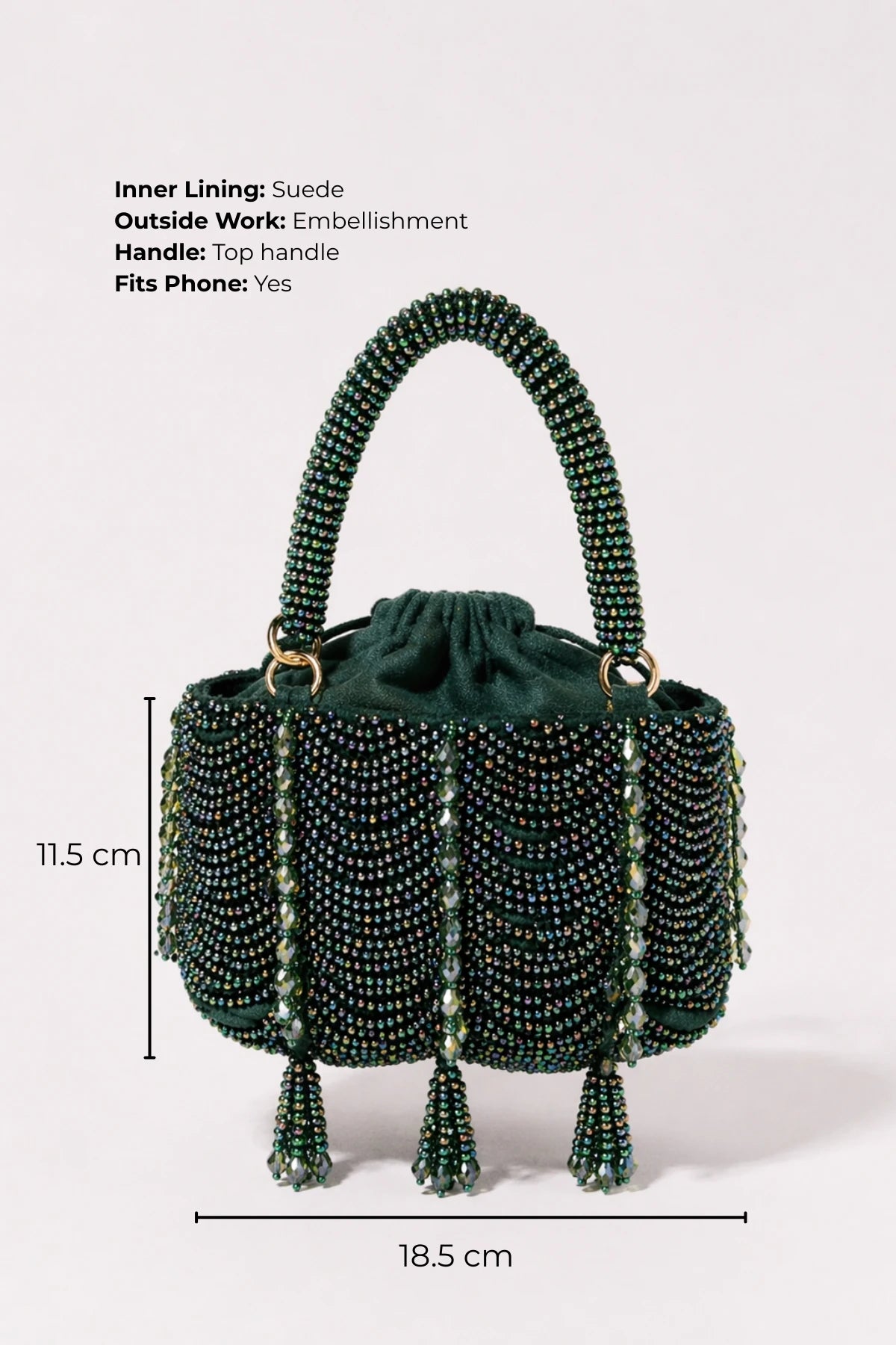 Designer green clutch bag for women