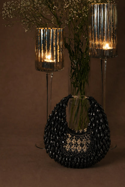 Designer hobo bag for women with handcrafted bead detailing
