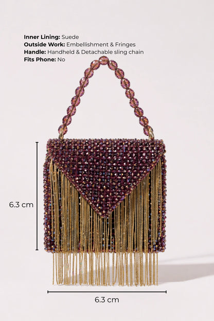 Designer lilac mini bag styled with luxury resort wear