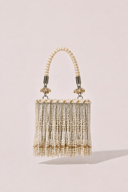 Designer pearl mini bag for Haldi ceremonies and daytime weddings